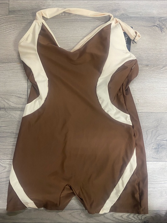 O Threead and Co Other - Woman’s Brown and Cream One-Piece Swimsuit